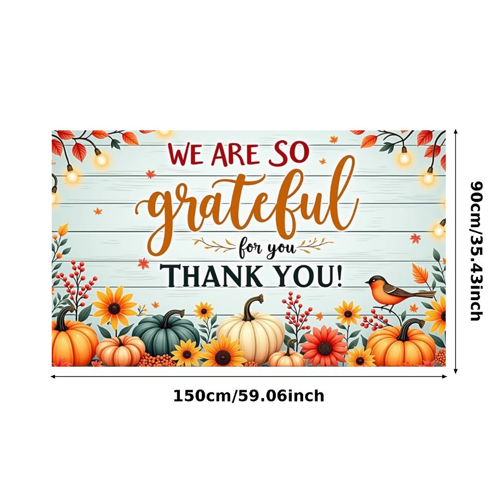 Colorful Pumpkins Harvest Festival Banner Thanksgiving Banner Seasonal Decor for Holiday Party Autumn Festival Indoor Decoration