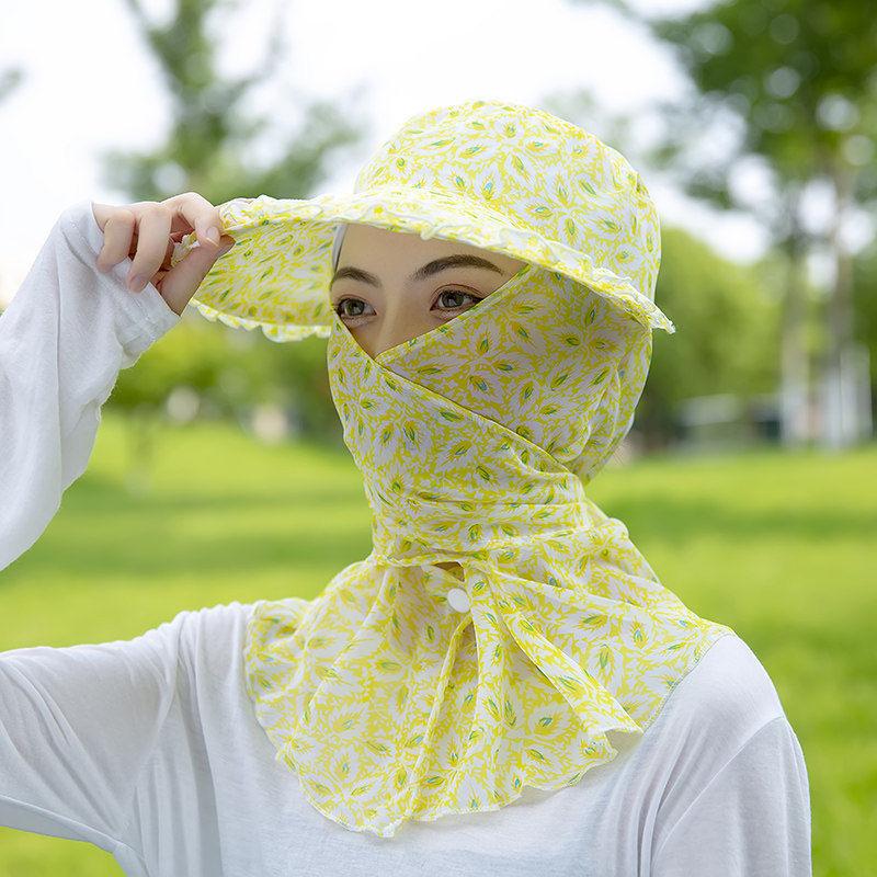 Pălărie de soare de vară pentru femei, pentru ciclism, în aer liber, pentru femei, care acoperă fața, protecție UV, pălărie de plajă cu margine mare