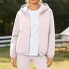 Leichte Kapuzenjacke für Damen, lässige lockere Passform, Outdoor-Windjacke, schlichtes Design, Pendler-Oberbekleidung, einfarbiger Stil, Frühling Herbst