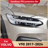 For VOLVO V90 2017-2024 2023 Car Headlight Transparent TPU Protective Cover Film Front Light Tint Change Color Sticker
