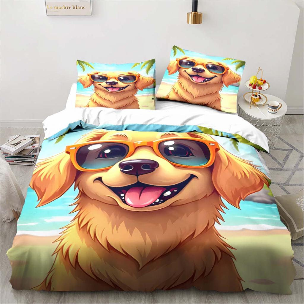 3D Bettwäscheset mit Hundemuster; Bulldog Schlafzimmer Zuhause Kissenbezug und Bettbezug King-Size Bettwäsche-Set für Kinderzimmer; Luxus