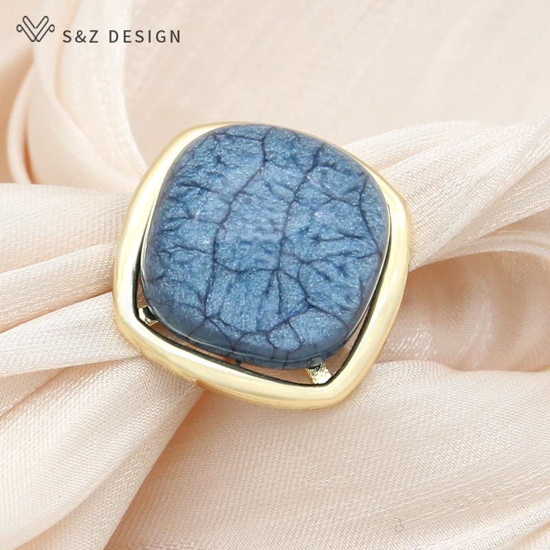 Moda champanhe ouro cor redimensionável anéis de resina quadrada para mulheres menina festa de casamento personalidade simples joias presente