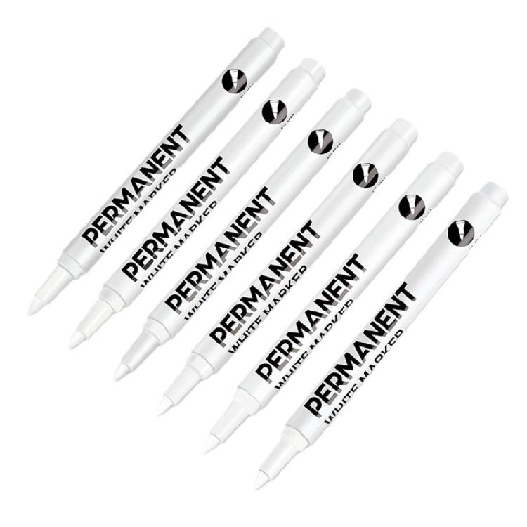 1/12Pieces Permanent Marker 2mm Fine Tip For Painting on Stone Wood Plastic Ceramic Glass Paper Leather Clothes Metal