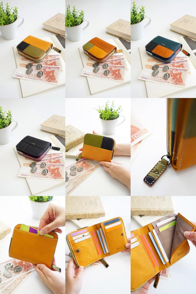 Dakota Damen Geldbörse aus echtem Leder, zweifach faltbar, Schwarz, DA-31621-10