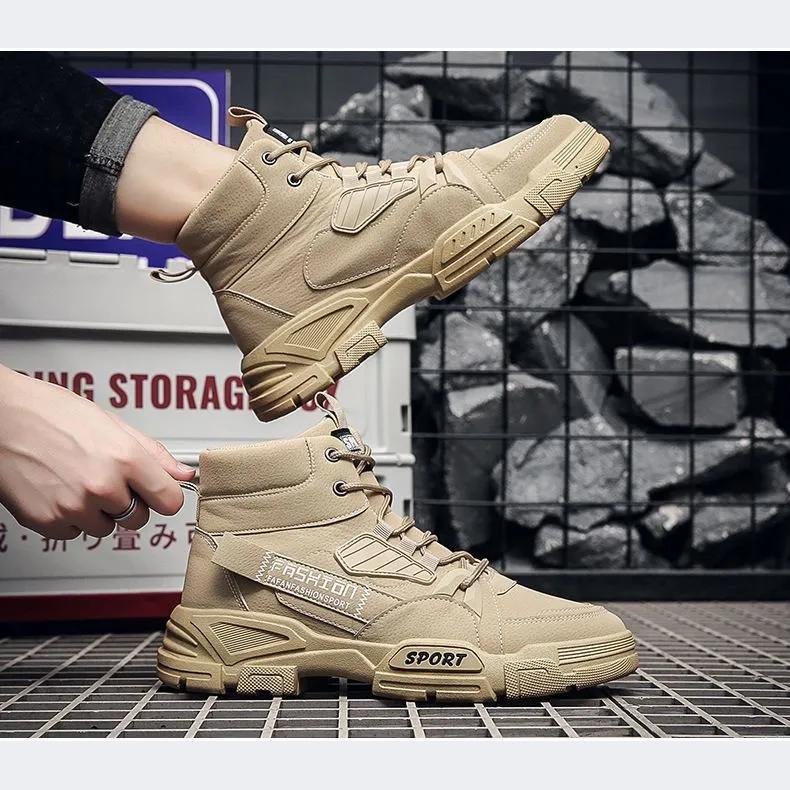 2024 Frühling und Herbst Casual Outdoor Arbeitsstiefel Trendy Herrenschuhe High Top Herrenstiefel 39-44