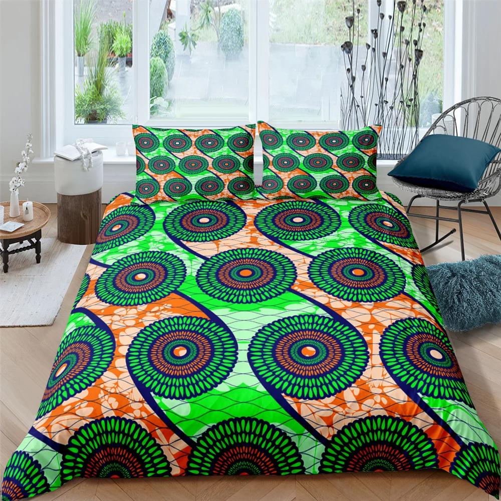 Retro Geometrisch Dekbedovertrek Twin Queen Bohemien Exotisch Etnisch Beddengoed Set Abstract Patroon Dekbedovertrek voor Jongens Tiener Slaapkamer EU Single(135x200cm)