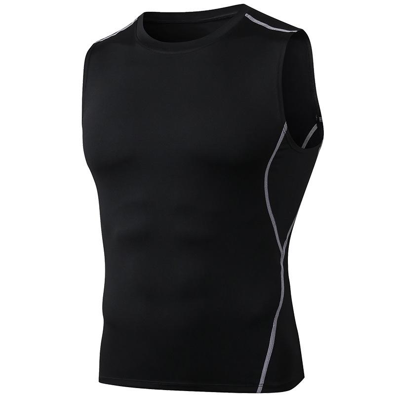 Men's PRO Fitness Compression Tank Top - High Elasticity, Sweat-Wicking, Quick-Drying, Sleeveless Round Neck Shirt
