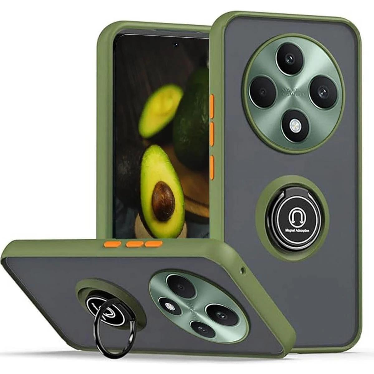

Чехол Armor Matte для OPPO Reno 12F 12FS 5G Reno12 F FS, чехол-кольцо, магнитный держатель, подставка, противоударный чехол, Fundas OPPO Reno 12F 5G зелёный