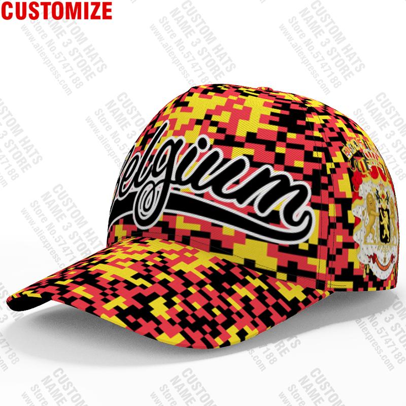 Belgium Baseball Cap Custom Made Name Belgie Team Logo Be Hat Bel French Travel Belgique Nation Belgien Flag Po Headgear