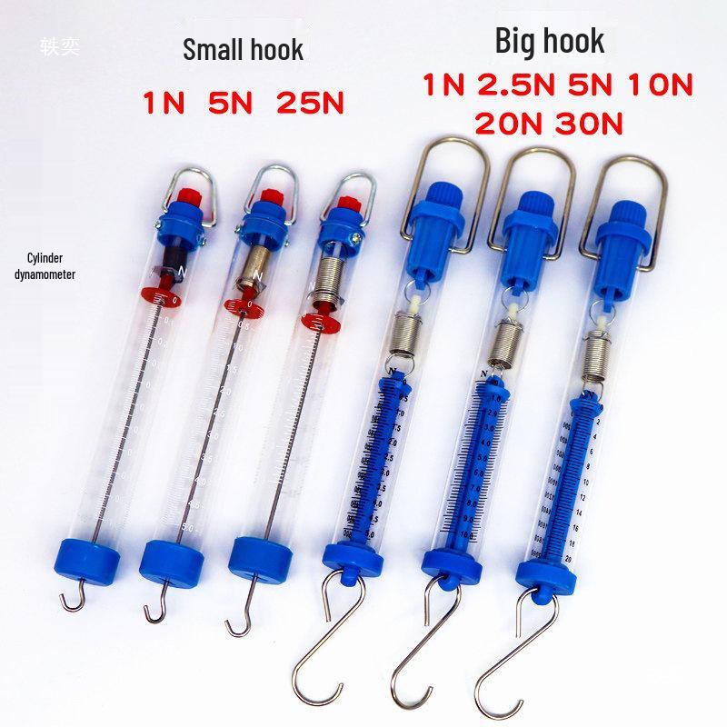 Cylindrical Spring Scale: 1N-25N with Metal Hook for Students - Round Newton Meter