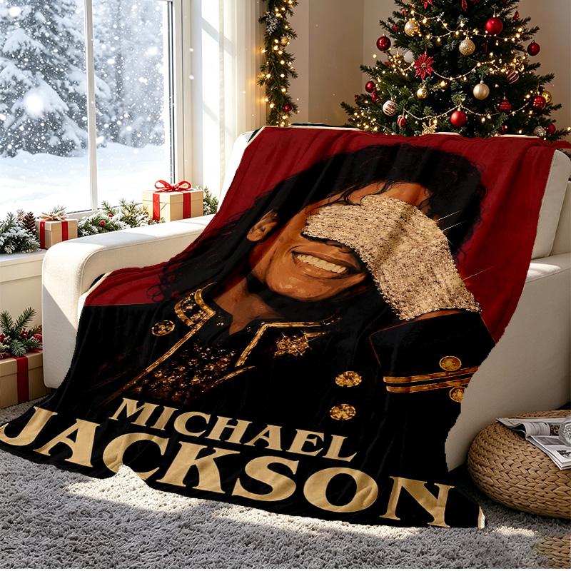 Michael Jackson Muster Decke für Heimdekoration, Bett, Sofa, Autoreise, Camping, Geeignet für Alle Jahreszeiten, Geburtstags-Weihnachtsgeschenk