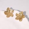 Retro Stainless Steel Floral Stud Earrings – Advanced Design, Non-fading, Versatile, for Women
