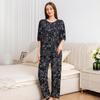 1011 new cotton pajamas women's summer thin five-quarter sleeve trousers loose large size high-end comfortable loungewear