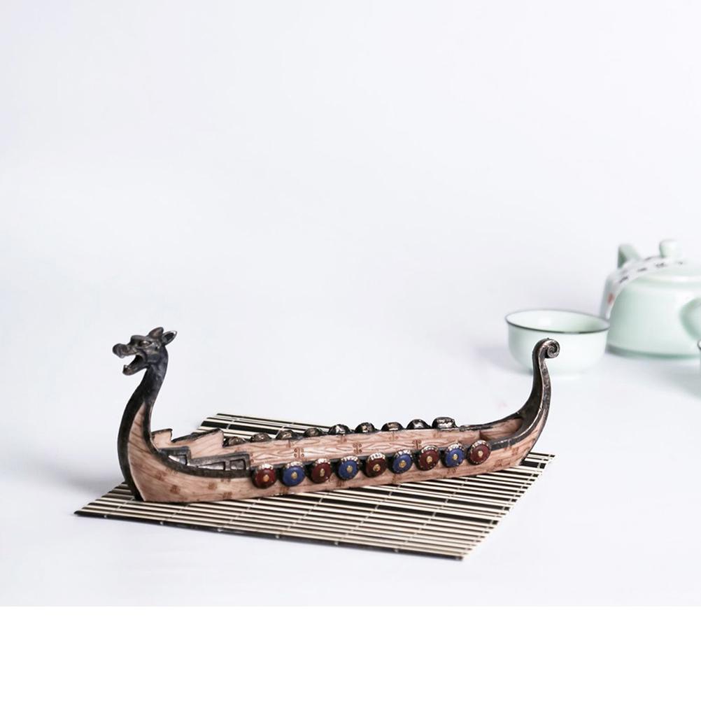 Vintage Viking Ship Resin Sculpture Craft, Exquisite Home Decor Ornament, Resin Viking Ship Aroma Diffuser
