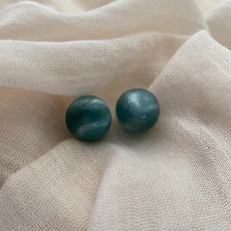 Candy-Colored Stud Earrings Exaggerated Vacation Style Versatile Smudge Round Korean Sweet Fashion Earrings Personalized Simple Earrings