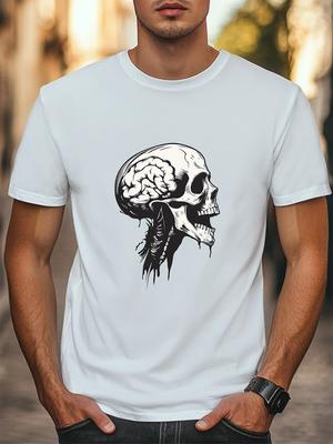 Cool Skull Graphic Unisex Women Men T-Shirt Trendy Tee Casual Tee Unisex T-Shirt