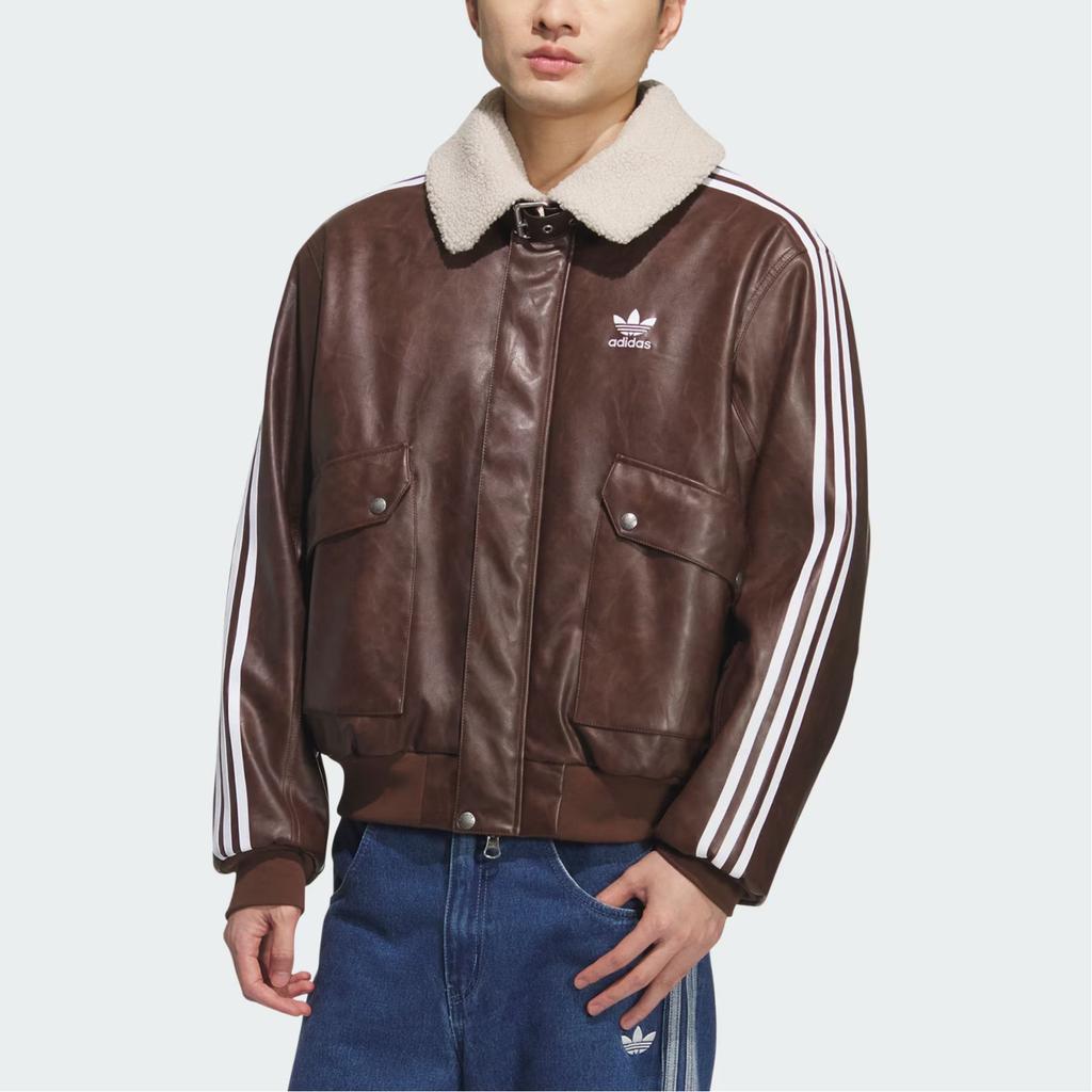Adidas Originals FW25 PU Pad Jacket Brand Logo Three Stripes Warm Sports Loose Long Sleeve Cotton Coat Men Jackets KF3692