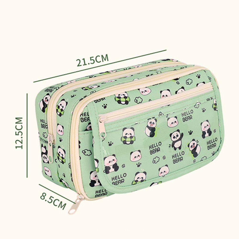 9-Layer Cartoon Pen Pouch Panda Capybara Stationery Bag Capibara Pencil Bag  School Office