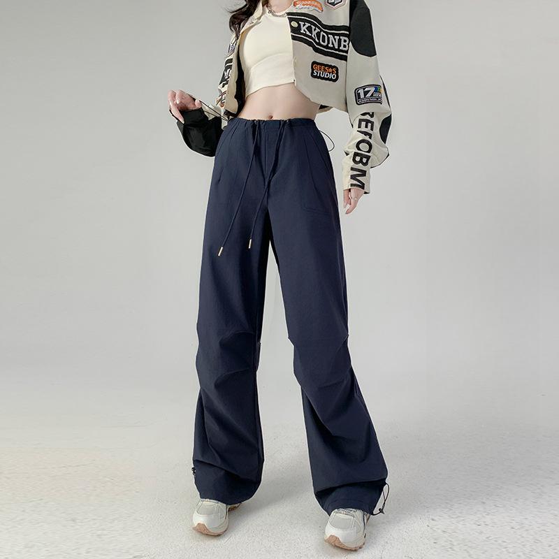

Spring and Autumn New Elevated Waist Daily Use Skinny Oversized Wide Leg Bottoms Sweatpants Breathable Fabric Comfortable Wear S