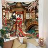 Traditional Japanese Wedding Scene Patterned Tapestry Decorative Wall Hanging, Home Bedroom Living Room Decor
