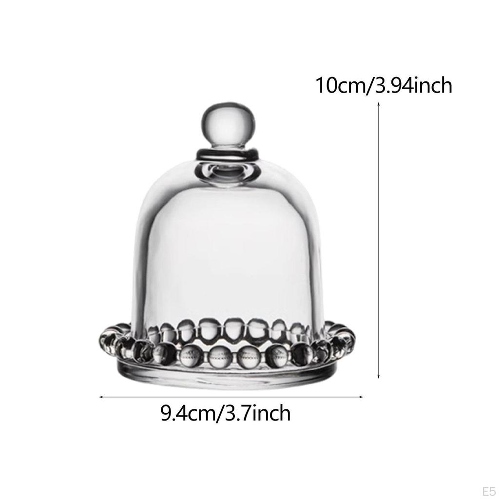 Przezroczysta szklana podstawka pod ciasto z pokrywką w kształcie dzwonu, taca do serwowania deserów, akcesoria do ciast i owoców