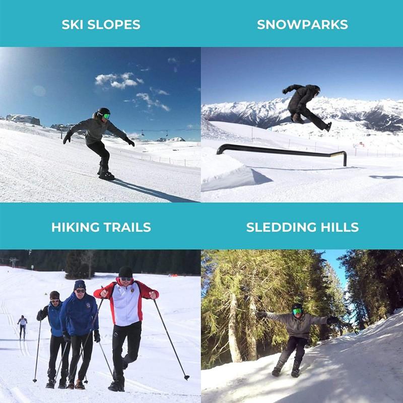 Mini Ski Skates Dual-Board Snow Adults Kids Freestyle Snowboard Shoes Nylon Aluminum Construction