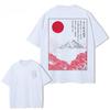 Cotton Mount Fuji Sakura Graphic T Shirt Traditional Japanese Scenery Frame Print Unisex Crew Neck Short Sleeve Streetwear Tee