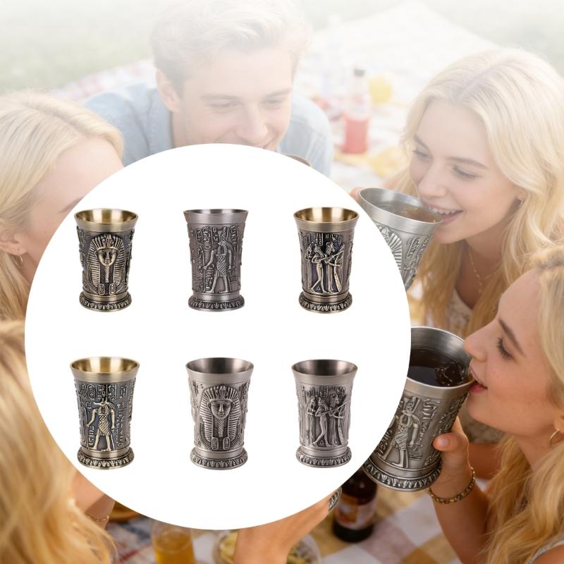 Cocktail Cup Wine Cup Retro Theme Metal Texture Offering Insulation Small Capacity Suitable for Beverages Water