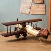 Artizanat Avioane Retro Model Avion din Lemn, Model Biplan Vintage Decorațiune Birou Recuzită Foto