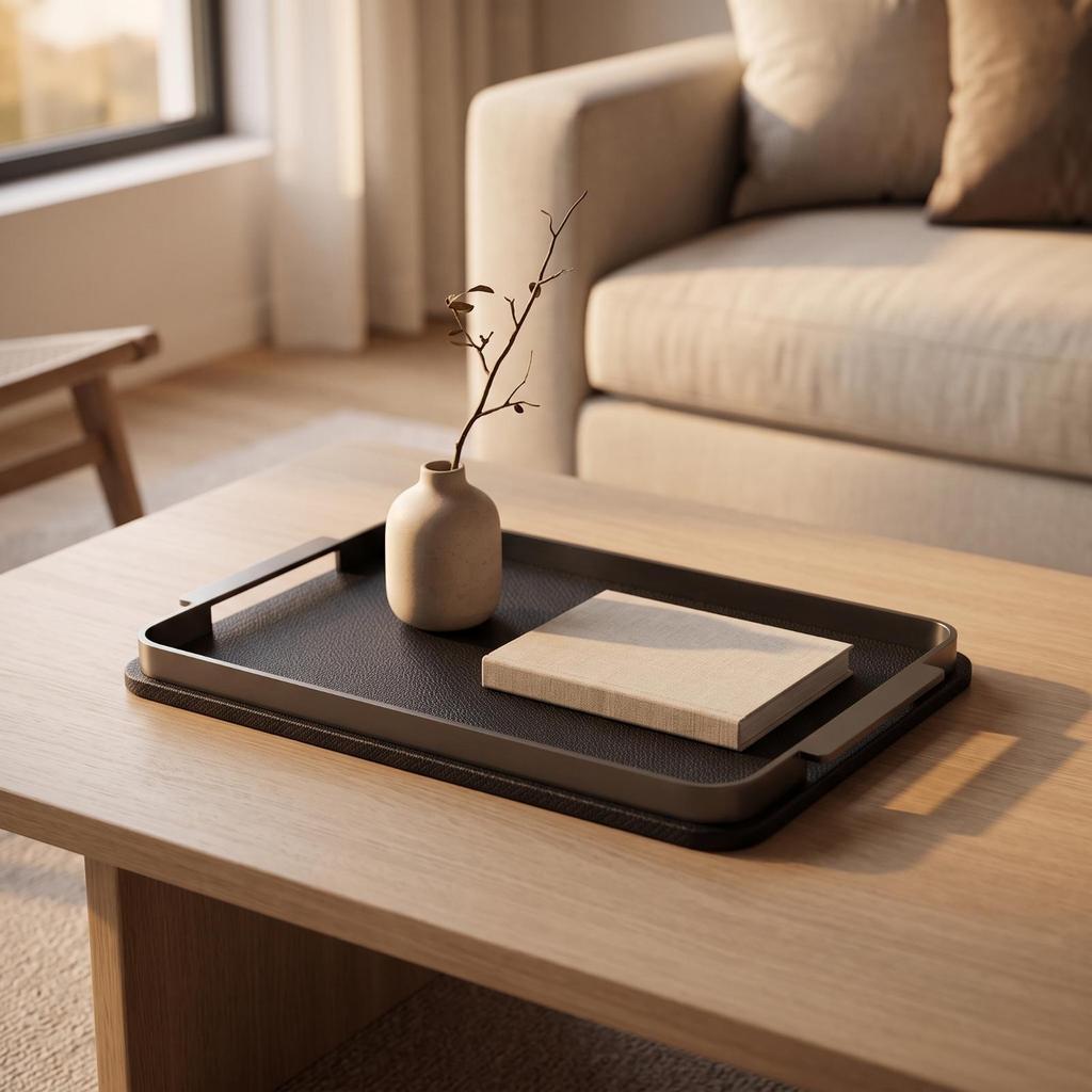 Sturdy Catchall Tray with Raised Edges | Versatile, Tabletop Tray, Modern, for