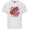 Zerrissene Marokko Flagge Marokkanischer Tag Fußball Unisex Leichtes Baumwoll-T-Shirt