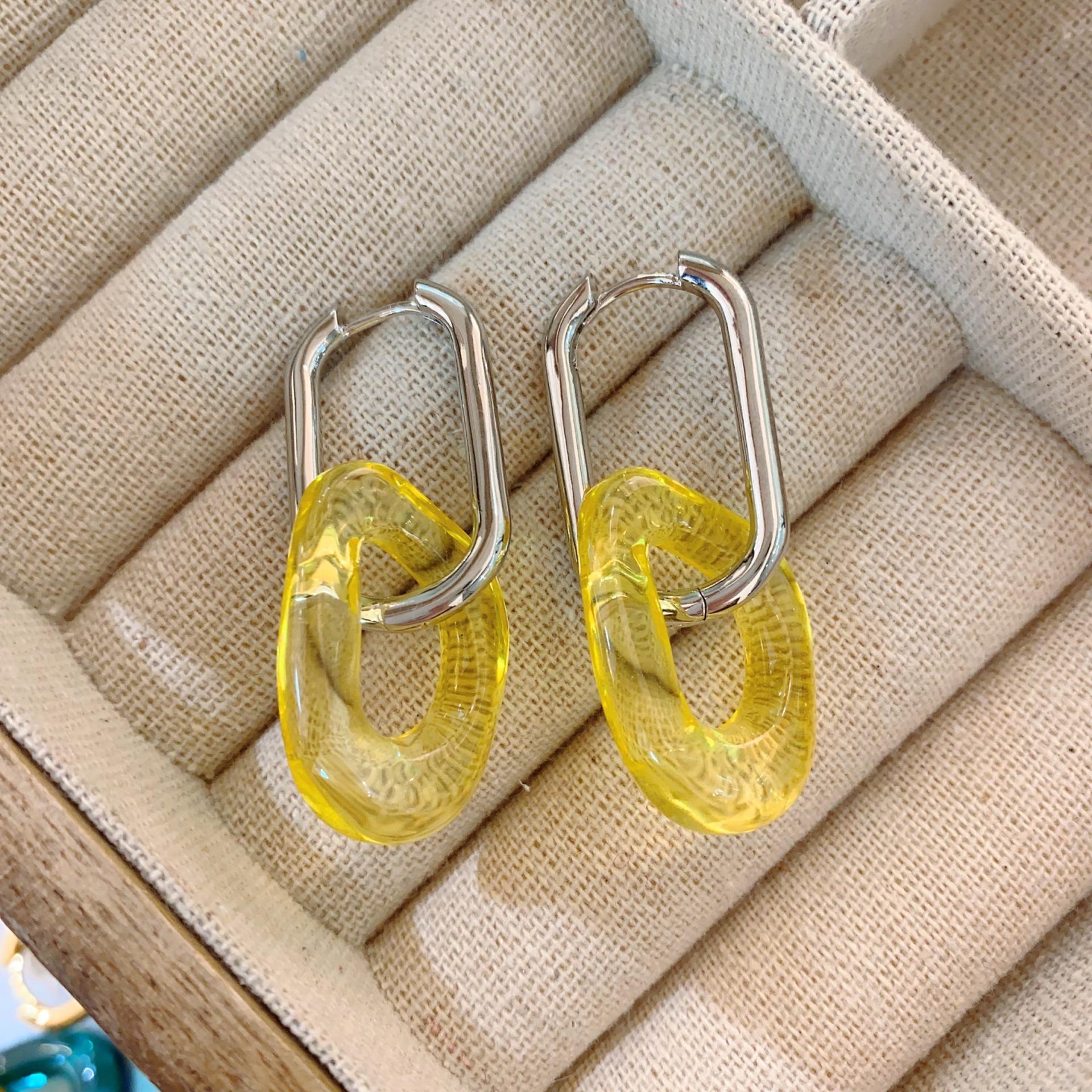 

Темно-зеленые глазурованные серьги U-образной формы с толстой застежкой-скобой для уха, с передовым чувством, в стиле ретро Гонконга, женские, съемные