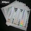 300 Pcs Bone Silver Hologram Sticker Holographic Tamper Evident Label High Security Warranty Seal Sticker with Serial Numbers(0.4 Inch X 2