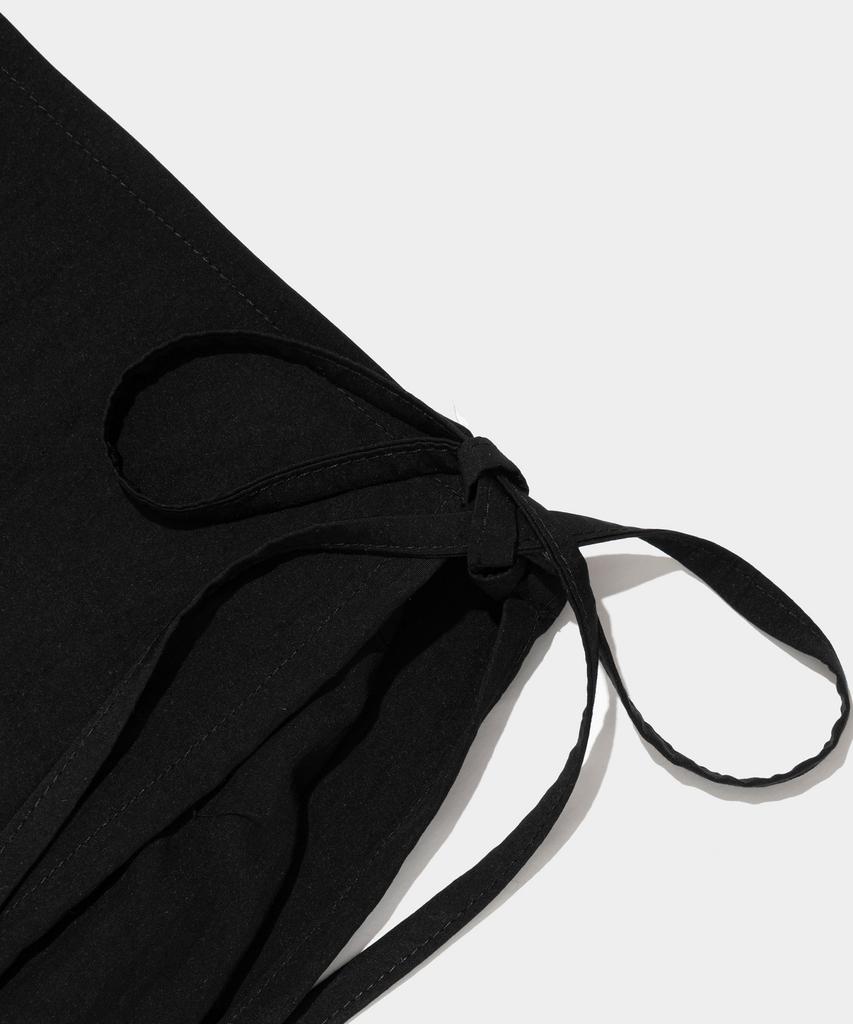 Road Road Wrap Nylon Long Skirt (Black)