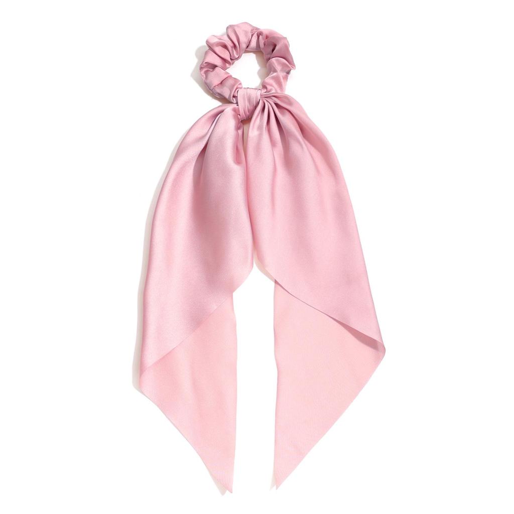 Spring Satin Knot Triangle Scarf: Solid Color Hair Accessory for Women & Girls