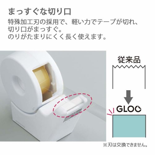 KOKUYO Tape Cutter GLOO Suction Cup Handy Type Small Roll White T-GM510W