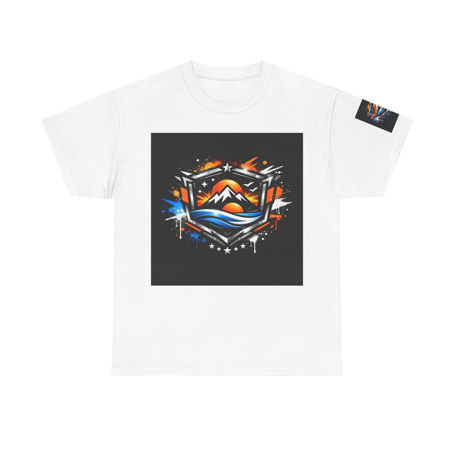 Sunset Mountain Badge Tee | Retro Outdoor Adventure Shirt S