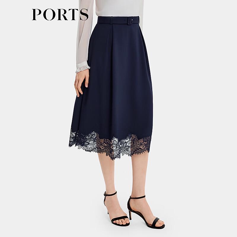 PORTS Women's Lace Mid-Length High-Waist Skirt