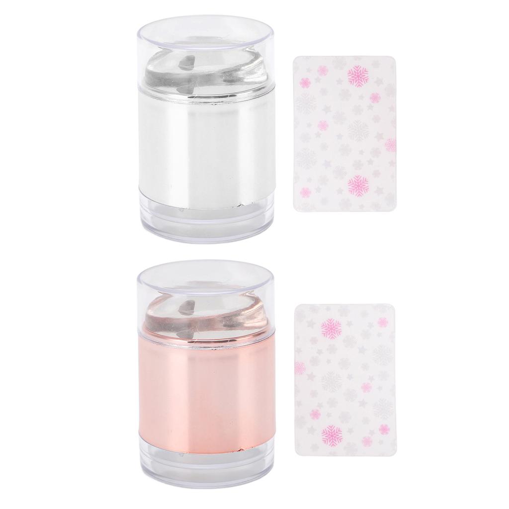 Nail Art Stamper Kit Strong Adhesive Clear Double Headed Nail Art Jelly Stamper with Lace Floral Pat