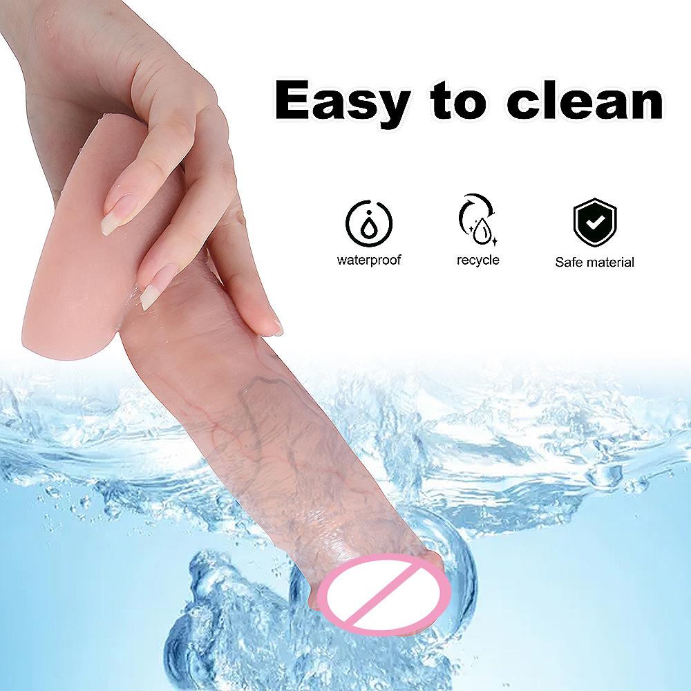 Cheap Soft Skin Feel Realistic Thick Dildo Gay Masturbators Silicone Dick Big Suction Cup Penis Anal Plug Sex Toy for Men Women