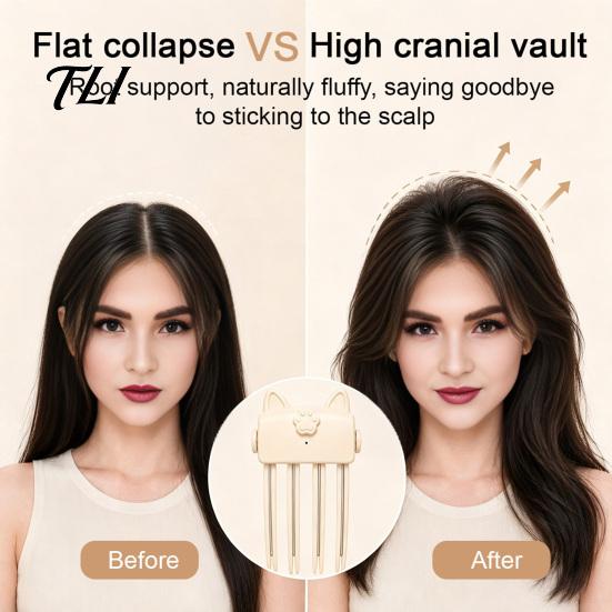 Clips Instant pentru Volum Păr 2 Bucăți Încălzit pentru Rădăcini, Instrument Reîncărcabil de Volumizare Ridicător Fin pentru Rădăcini Păr Plat, Pieptene Fără Fir cu 2 Niveluri de Căldură