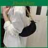 Sac bandoulière élégant en toile Crescent pour femme, style urbain tendance, noir