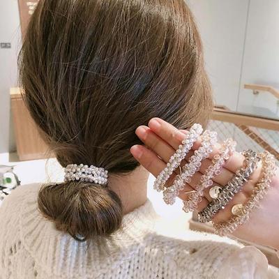 Crystal Bead 5-piece Set Hair Band Hair Elastic Hair Tie for Women