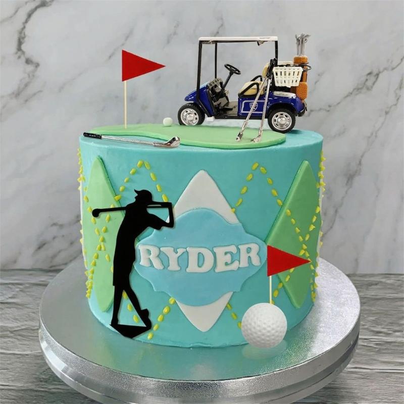 Golfing Cart Standard Cake Leader For Golfing Theme Party Birthday Celebration Plastic Decoration