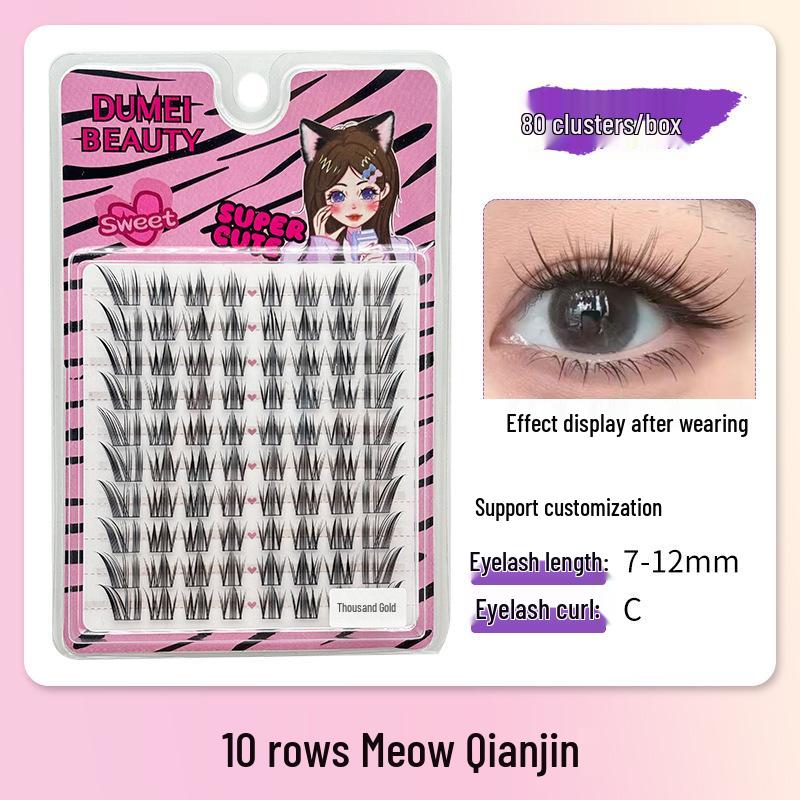 10-Row Autumn Leaf & Sunflower Faux Eyelashes - Flat, Glue-Free