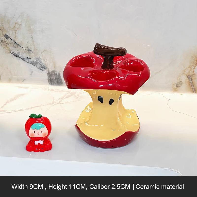 Creative Ceramic Toothbrush Holder Non Slip Waterproof Makeup Brush Storage Durable Portable Toothpaste Storage Rack 4 holes