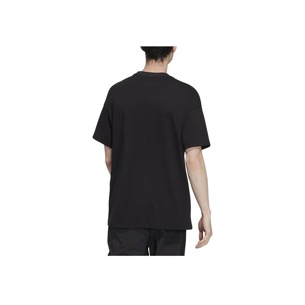 Adidas Neo Logo Print Casual Breathable Sports T-Shirt Unisex Tops Black HM8384