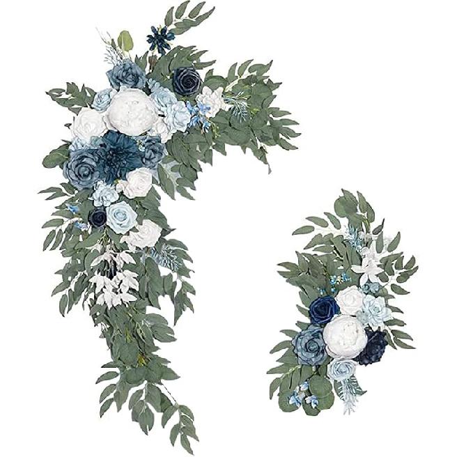 

Синий Искусственный Свадебный Цветочный Набор для Арки, 2 шт. Гирлянды Шелковые Пионы Цветочная Свага Приветственная Табличка Цветочная Гирлянда Венок для Церемонии Вечеринки Домашнего Декора, синий
