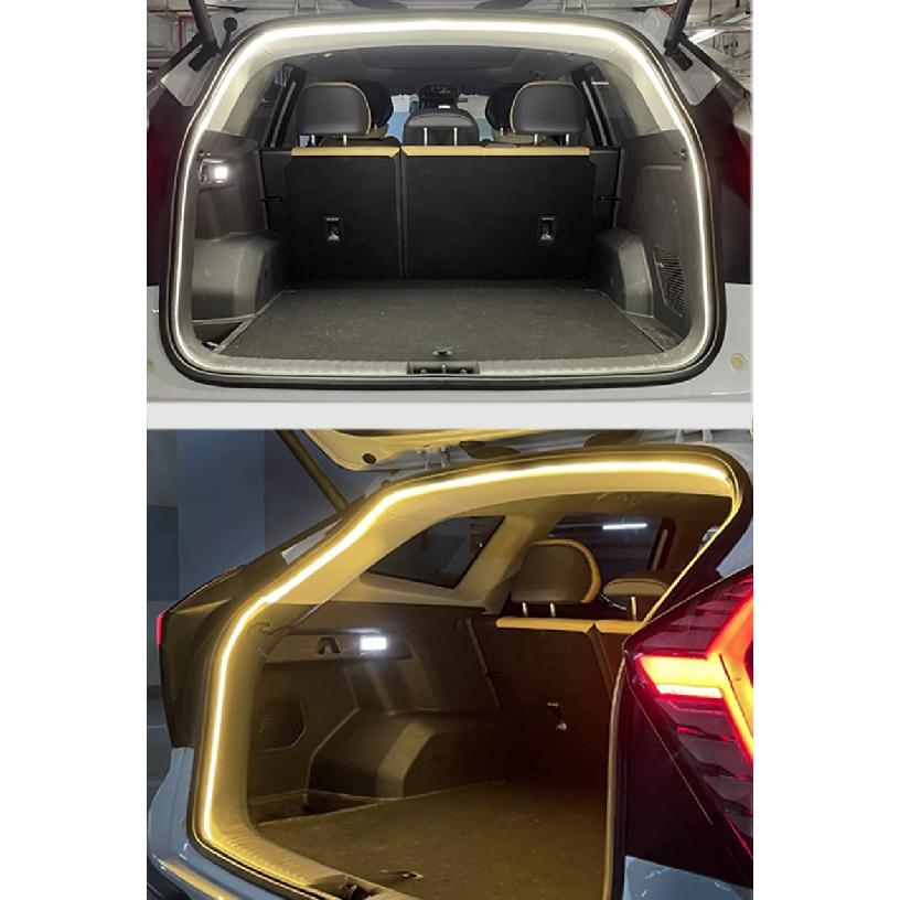 Car Trunk Lighting Strip Flow Welcome Ambient Mood Light Automatic On/Off Hidden Installation Modified Tailgate Decorative Lamp Neon Lights 4