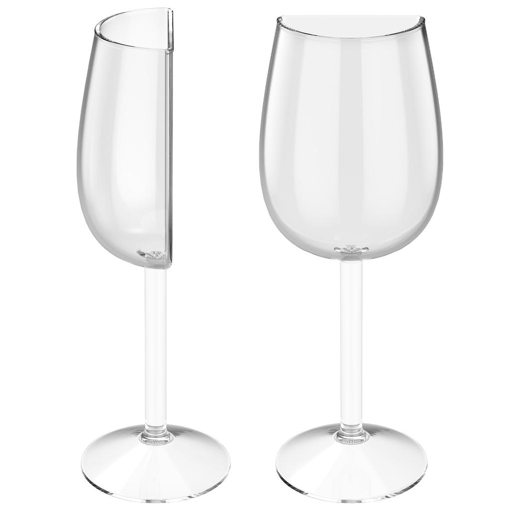 Half Wine Glass Semicircular Red Wine Cups Goblet Transparent White Wine Juice Drink Cup for Birthday Party Bar, Wedding, Gift